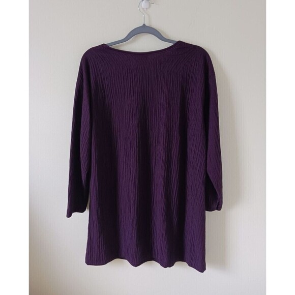Avon Style Tunic Top Crew Neck 3/4 Sleeve Purple Size M - Picture 2 of 5
